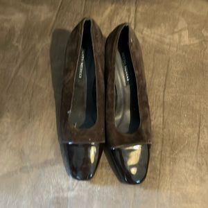 Sesto Meucci Womens Size 8 Suede & Patent Leather Cap Toe Heels